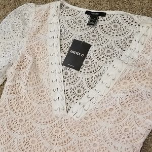 Lace Long Sleeve Mini Dress